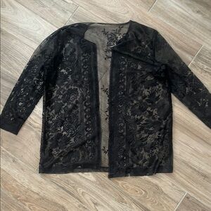 Black Sheer Lace Cardigan